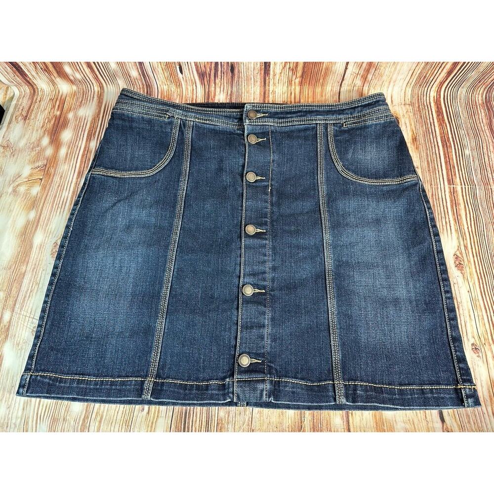 CJ Banks Blue Denim Mini Skirt